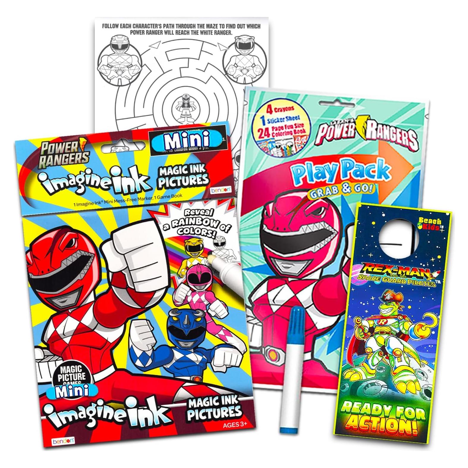 Set de Libro para Colorear Power Rangers con Marcador Sin Manchas