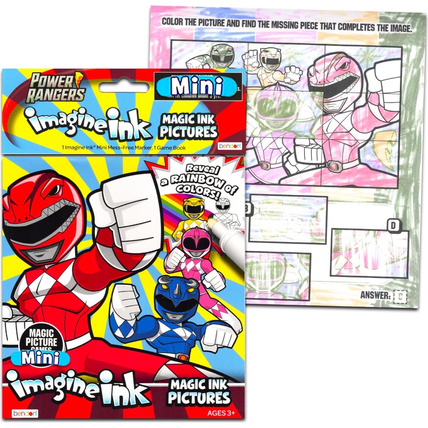 Set de Libro para Colorear Power Rangers con Marcador Sin Manchas