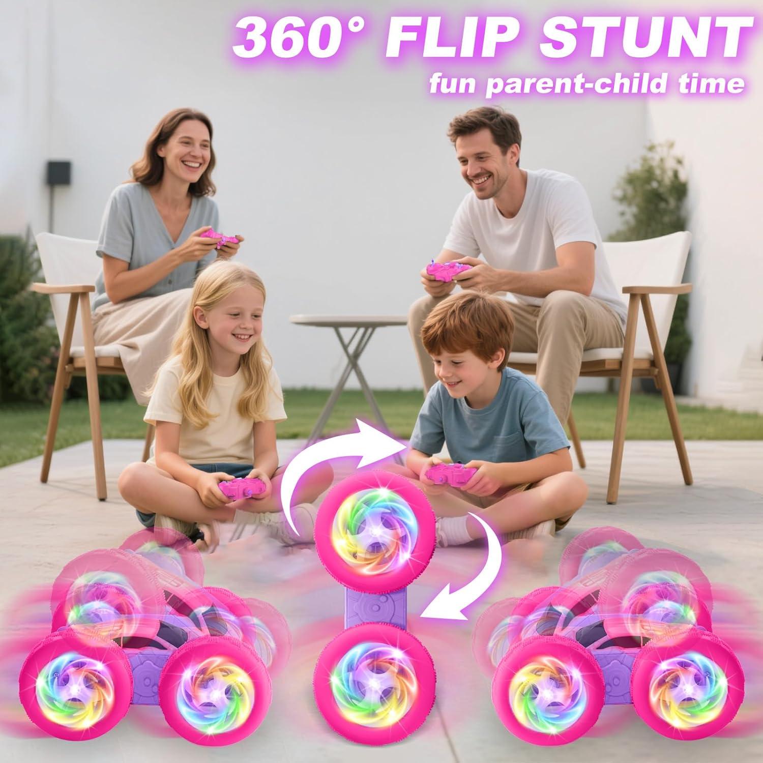 Coche RC Doble Lado FDCTR Rosa-Púrpura 360° 2.4GHz