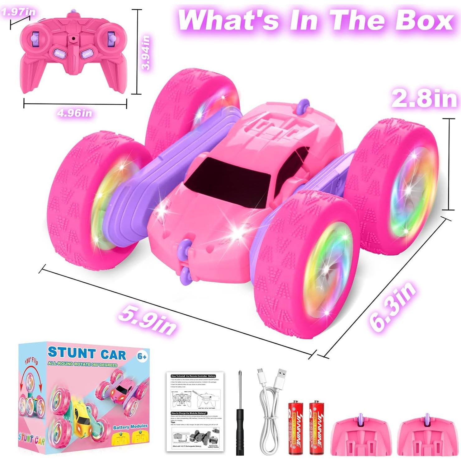 Coche RC Doble Lado FDCTR Rosa-Púrpura 360° 2.4GHz