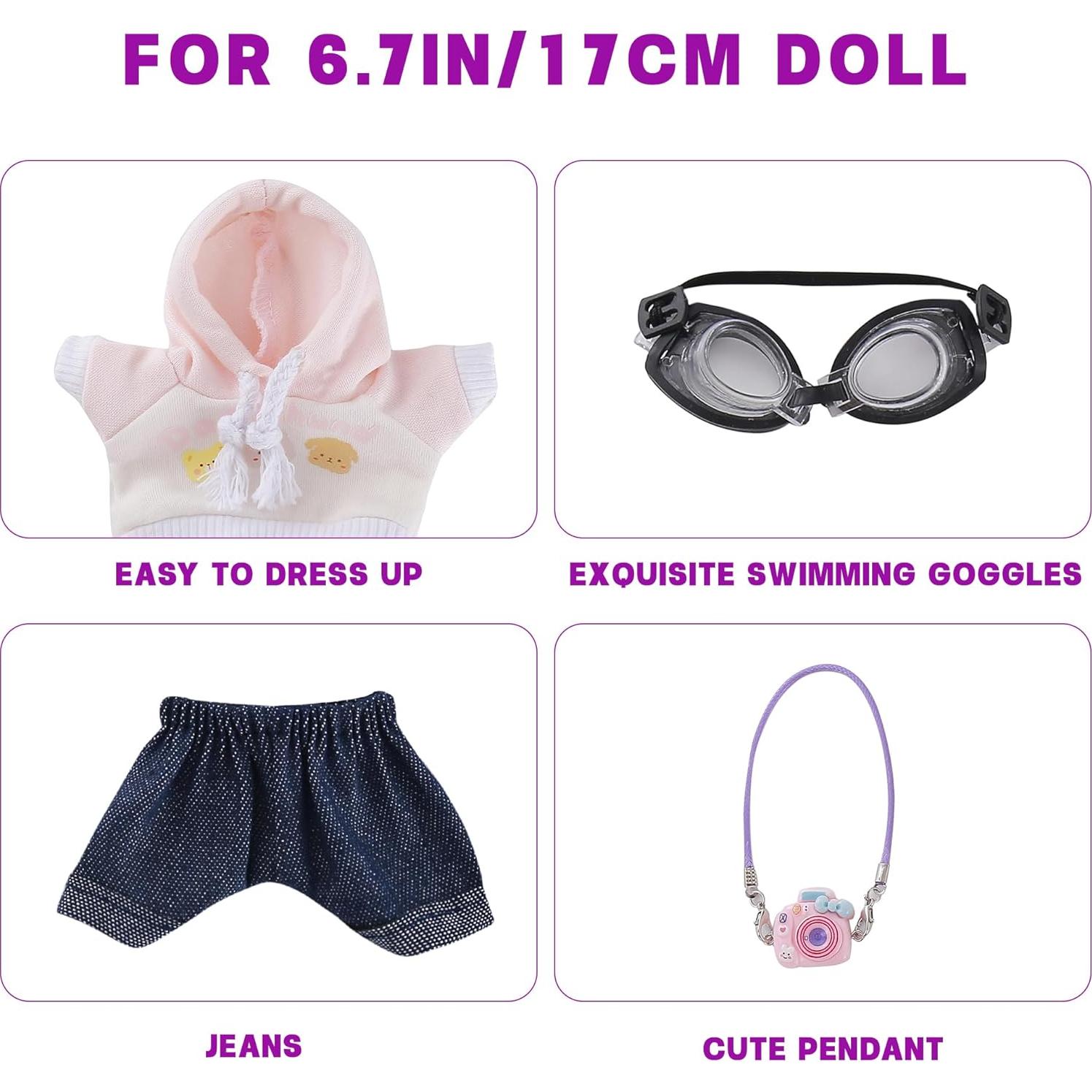 Conjunto de Ropa para Muñecas 17cm ChaaNbii 4 Piezas Rosa