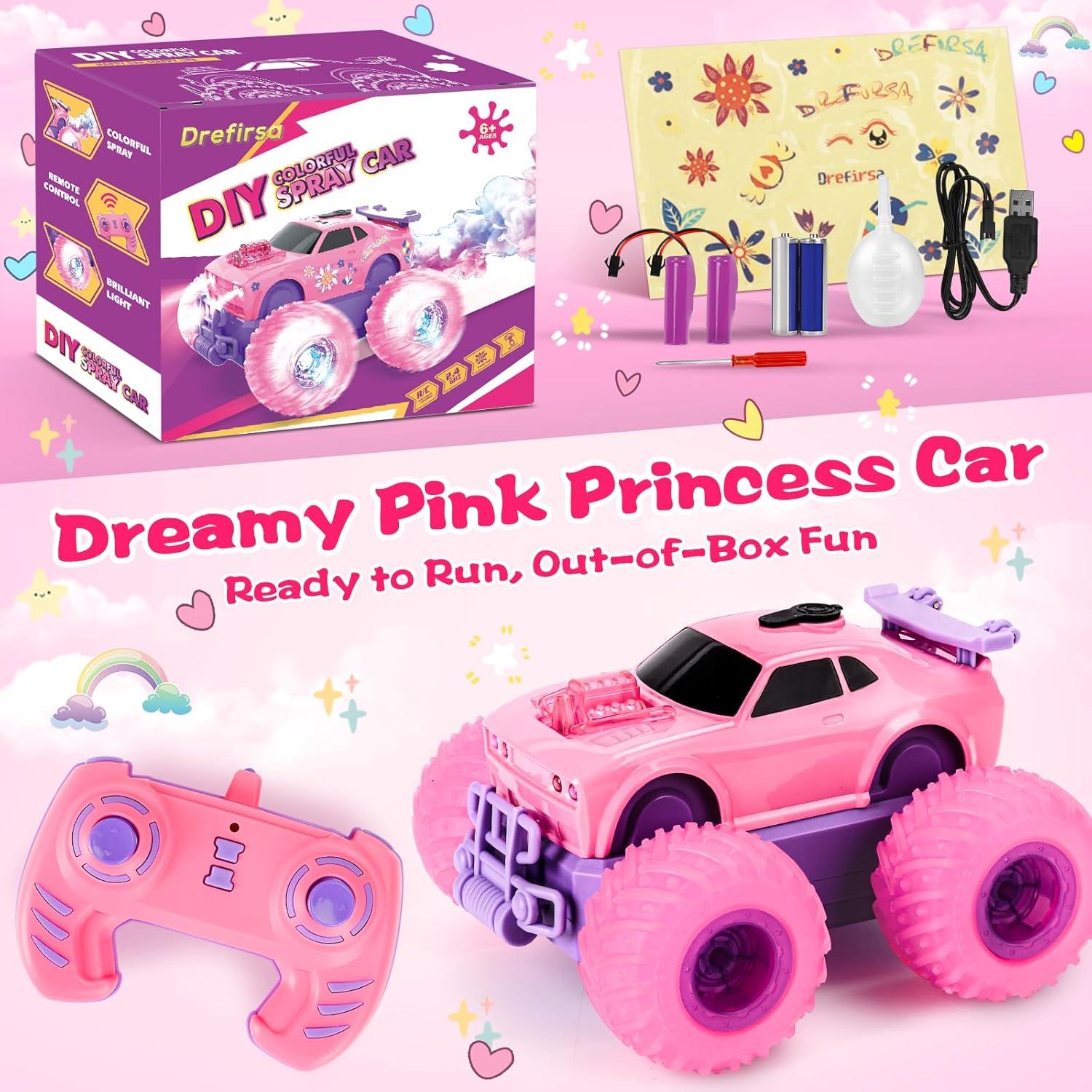 Coche RC Princesa Rosa Drefirsa con Luces y Acrobacias