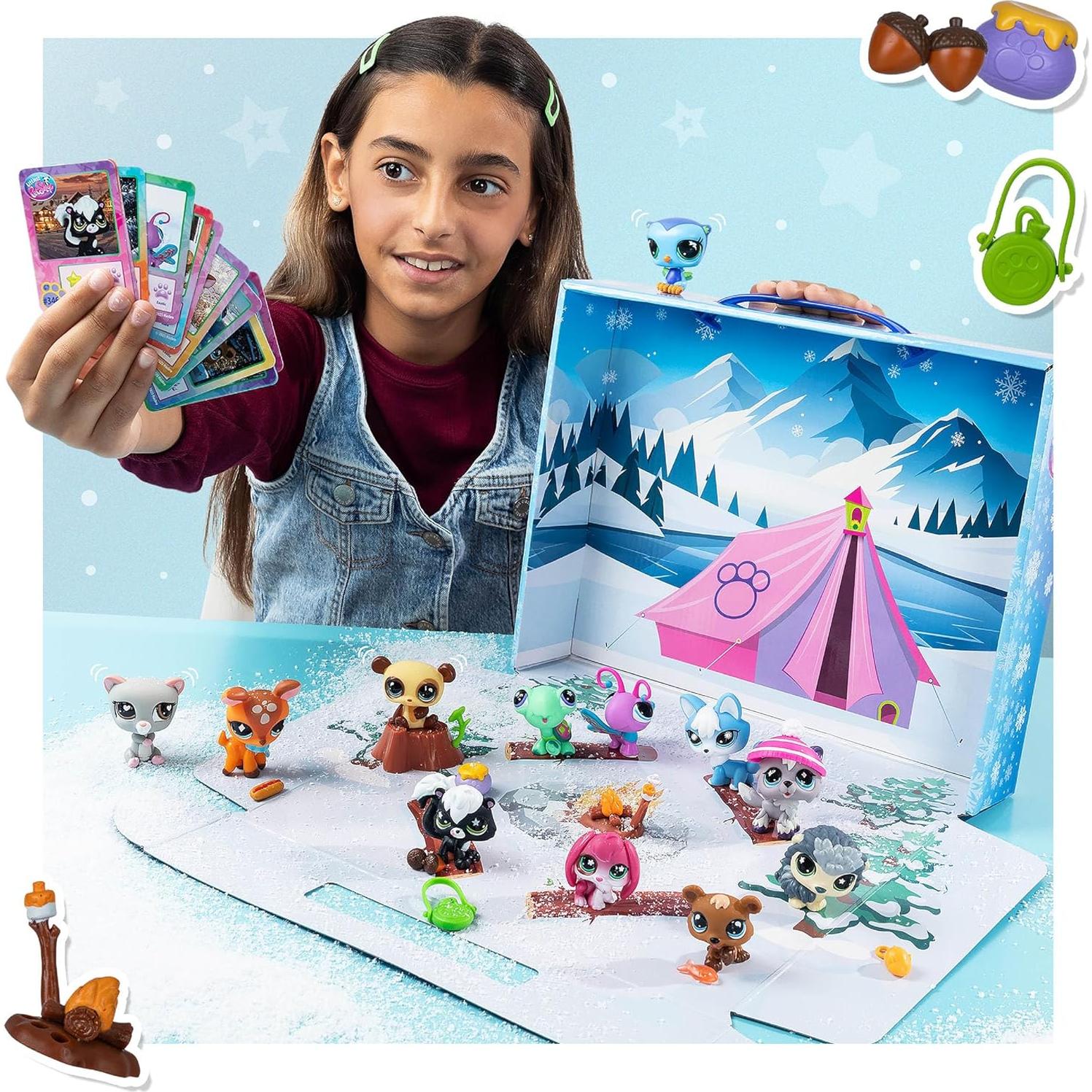 Littlest Pet Shop Juego de Campamento Acogedor - 12 Mascotas y Accesorios
