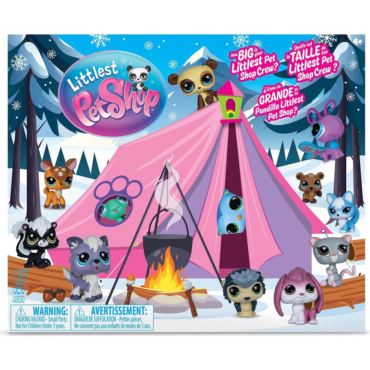 Littlest Pet Shop Juego de Campamento Acogedor - 12 Mascotas y Accesorios
