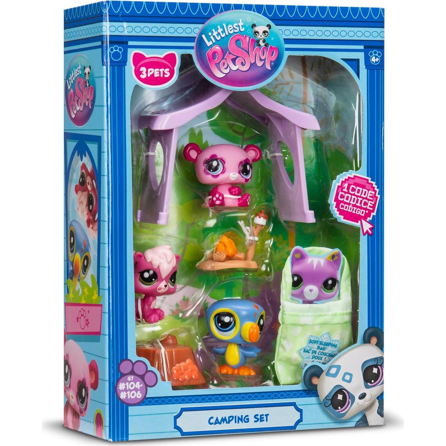 Set de Camping Littlest Pet Shop 3 Animales y Accesorios
