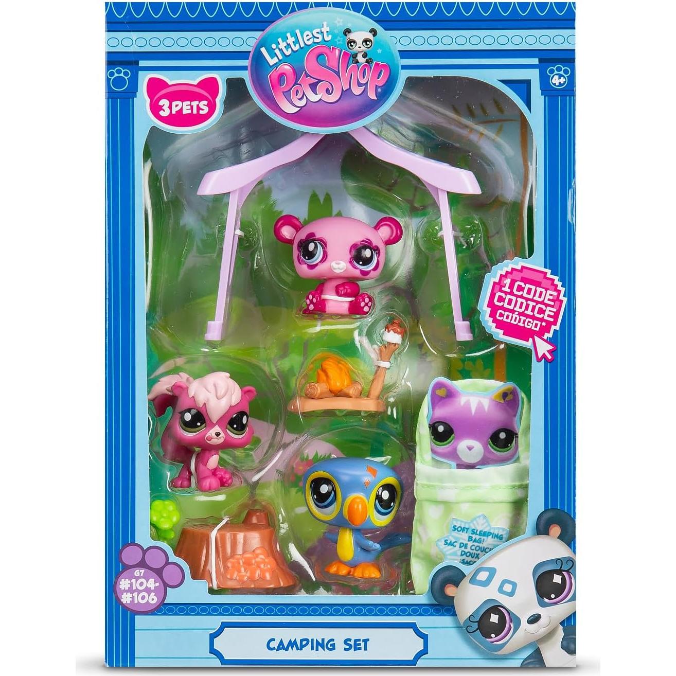 Set de Camping Littlest Pet Shop 3 Animales y Accesorios