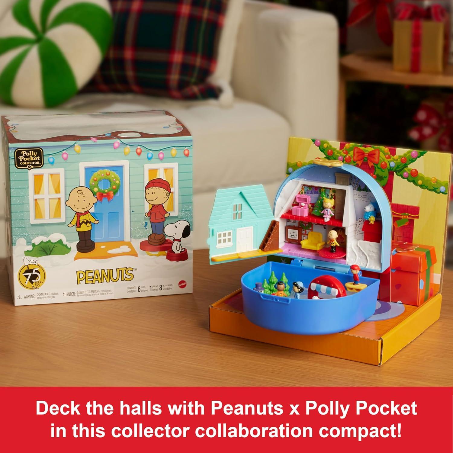 Polly Pocket x Peanuts Compacto Coleccionista con 6 Muñecas y 7 Accesorios