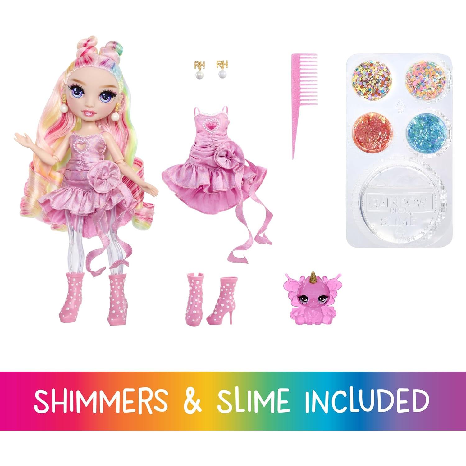 Muñeca Rainbow High Bella Rosa 28 cm con Kit de Slime