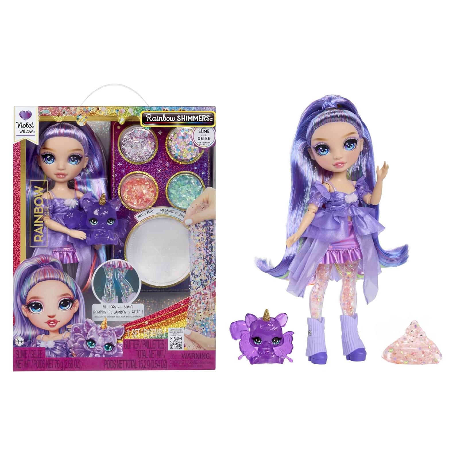 Muñeca Rainbow High Violeta 28 cm con Kit de Slime Arcoíris