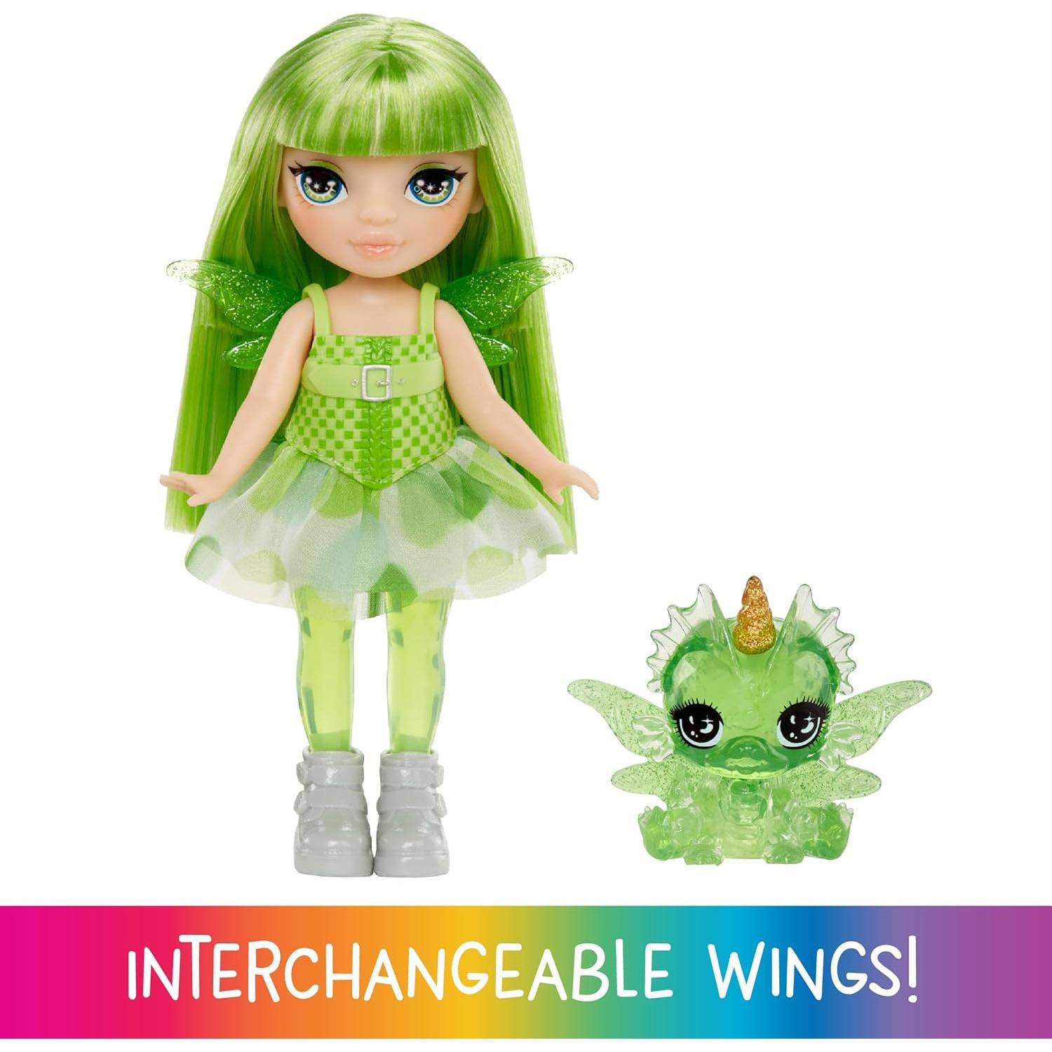 Muñeca Hada Emerald Littles + Dragón Mascota - 13.97 cm