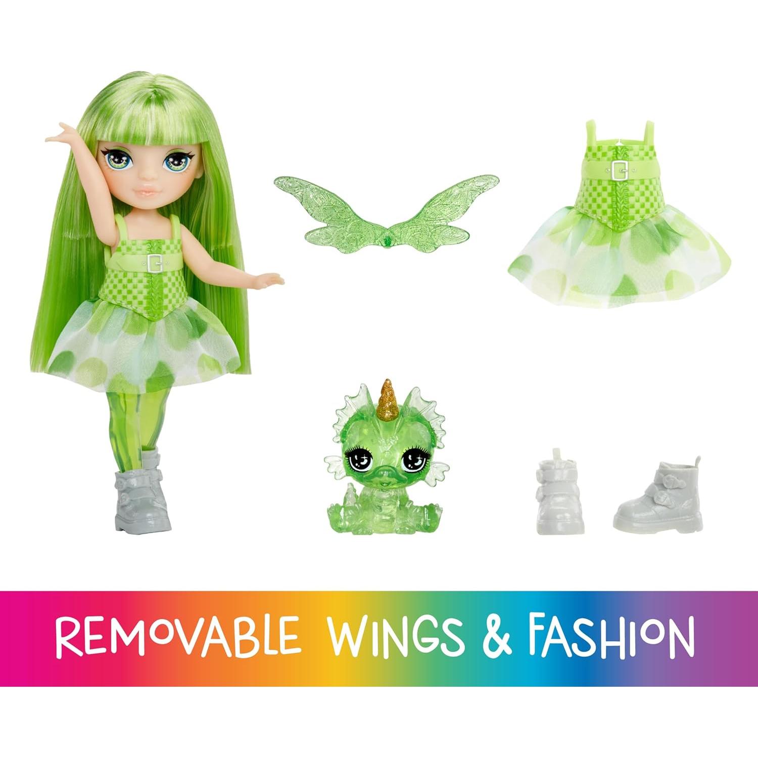 Muñeca Hada Emerald Littles + Dragón Mascota - 13.97 cm