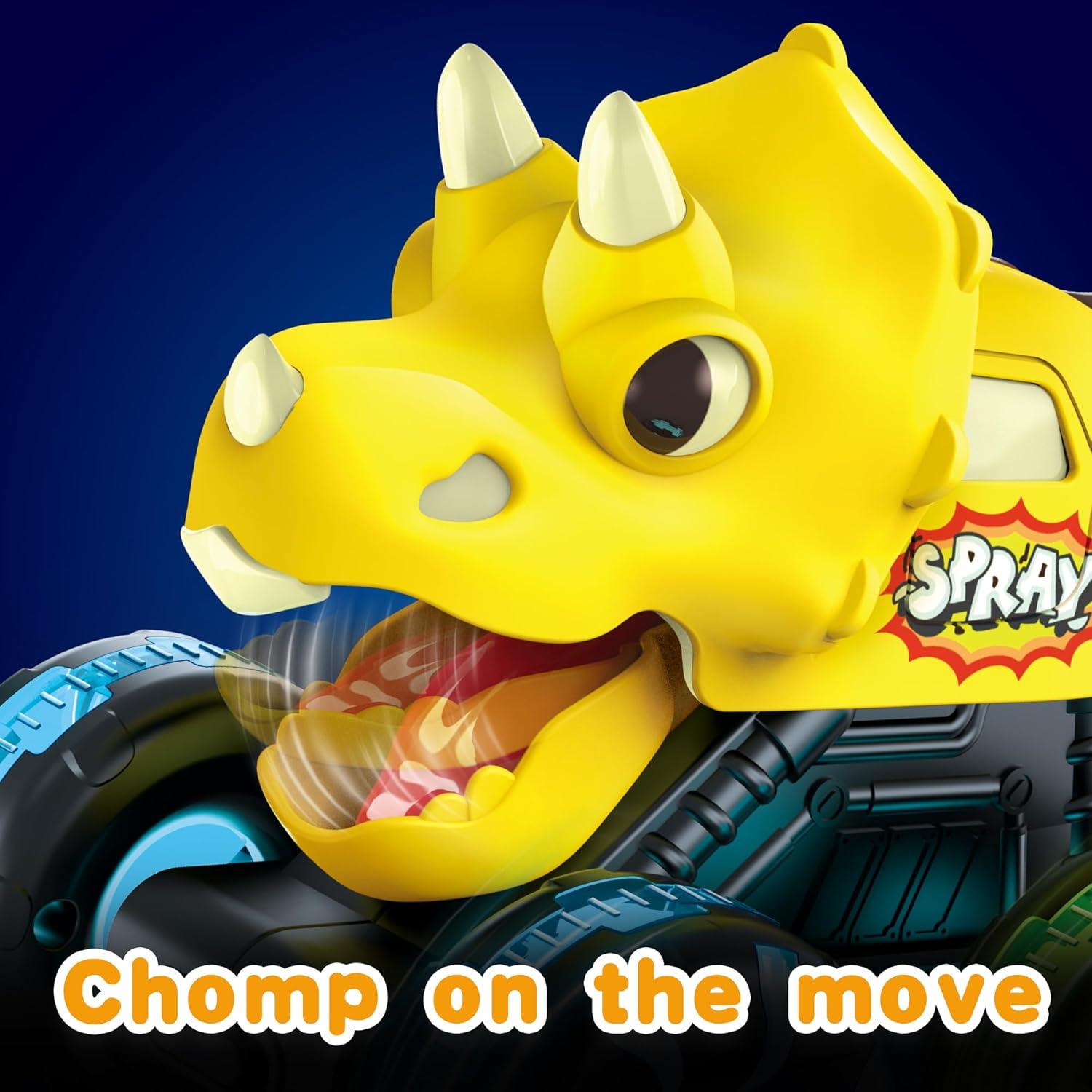 Paquete de 3 Camiones Monstruo Dinosaurio con Ruedas LED OMAKCOO