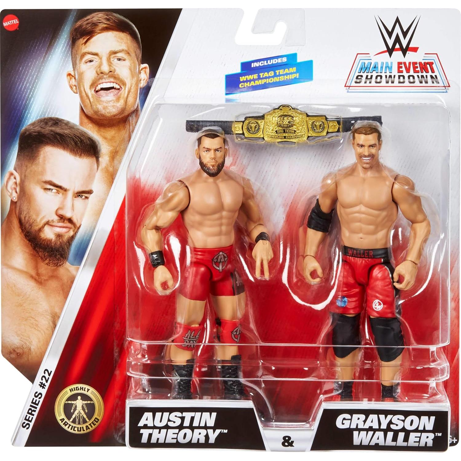 Figuras de Acción Mattel WWE 2-Pack Austin Theory & Grayson Waller 15 cm