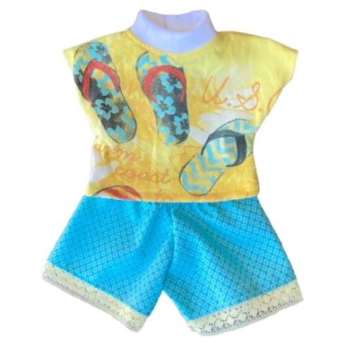 Camiseta de Verano para Muñeca Cabbage Patch 14" Amarilla