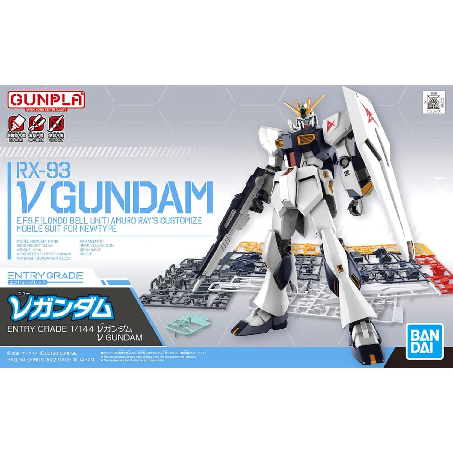 Modelo a Escala Gundam Bandai 1/144 Nu Gundam - Kit de Construcción