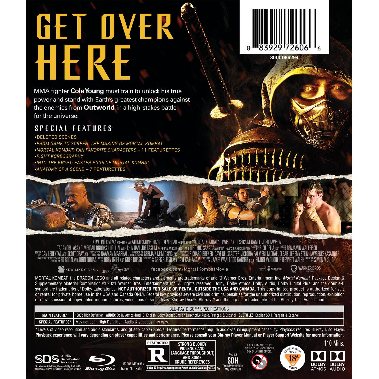 Mortal Kombat Blu-Ray - Película de Acción 2021