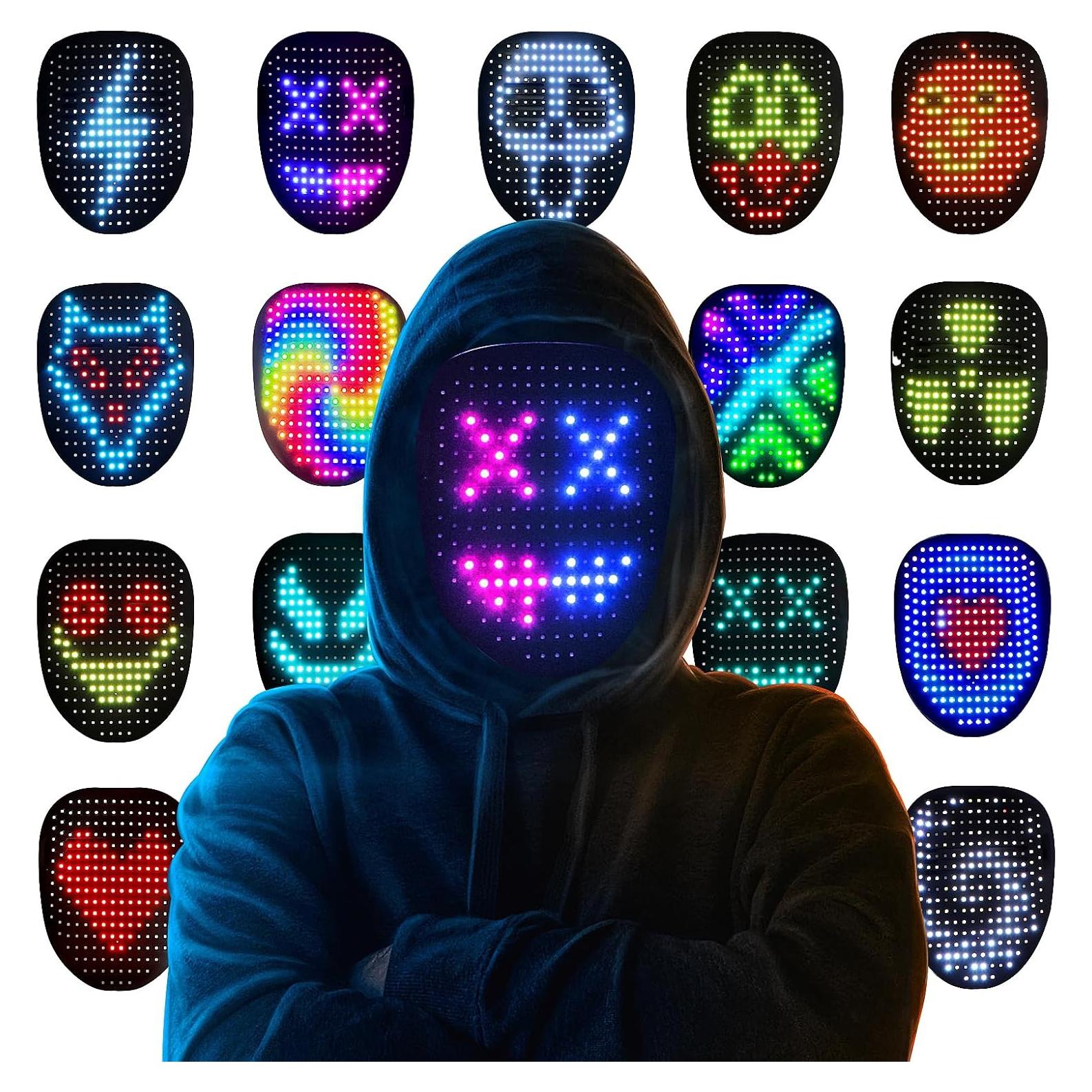 Máscara LED Halloween Interactiva con Detección de Gestos