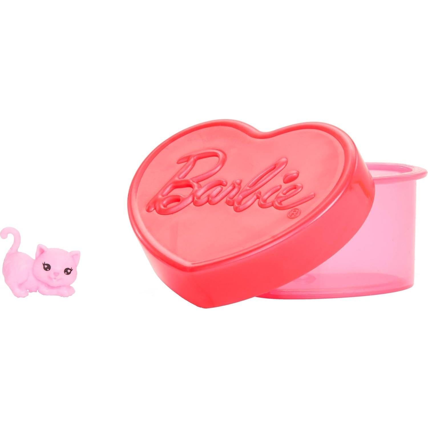 Muñeca Chelsea Barbie Fiesta Glam con 6 Sorprisas y Mascota