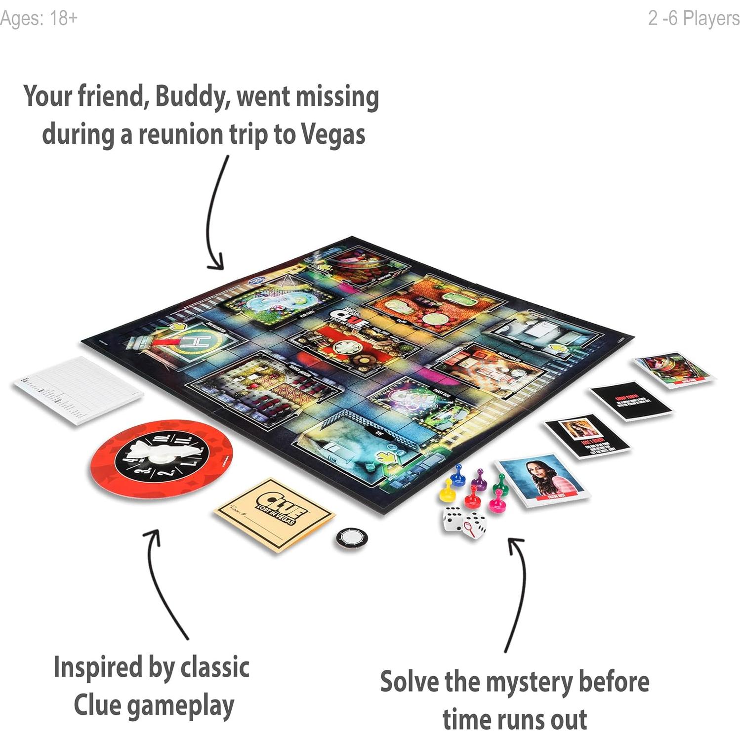 Juego de Mesa Clue Perdido en Las Vegas Hasbro 0.68 kg