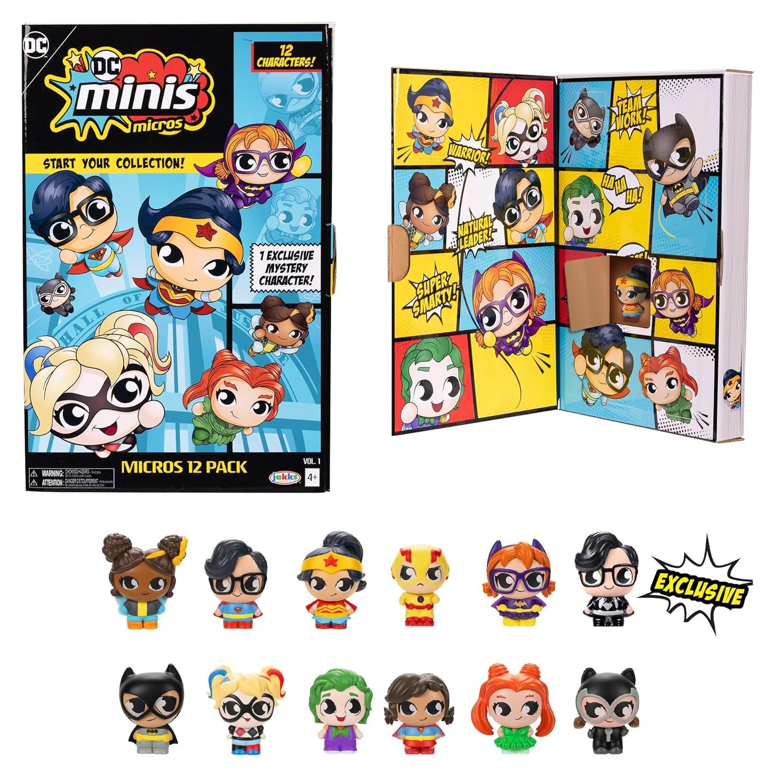 Paquete de 12 Figuras Coleccionables DC Minis Micro Jakks