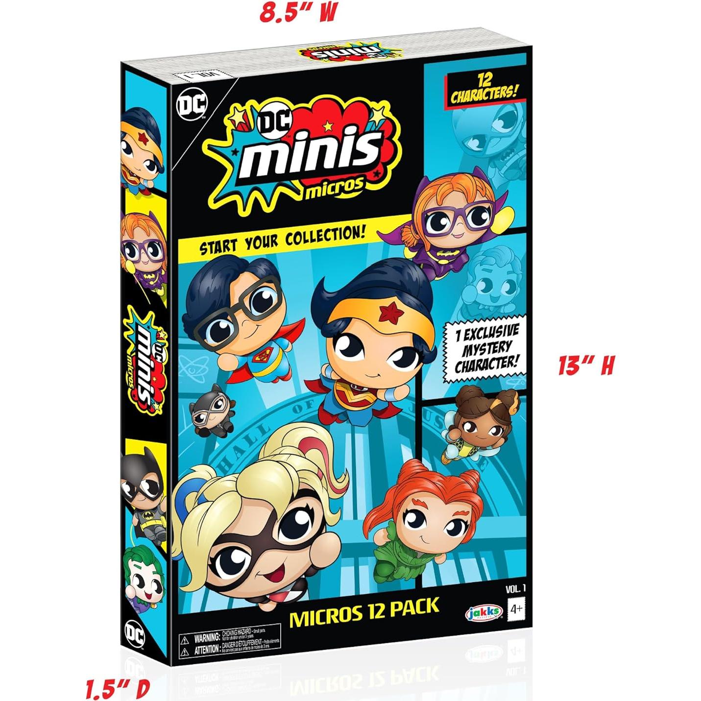 Paquete de 12 Figuras Coleccionables DC Minis Micro Jakks