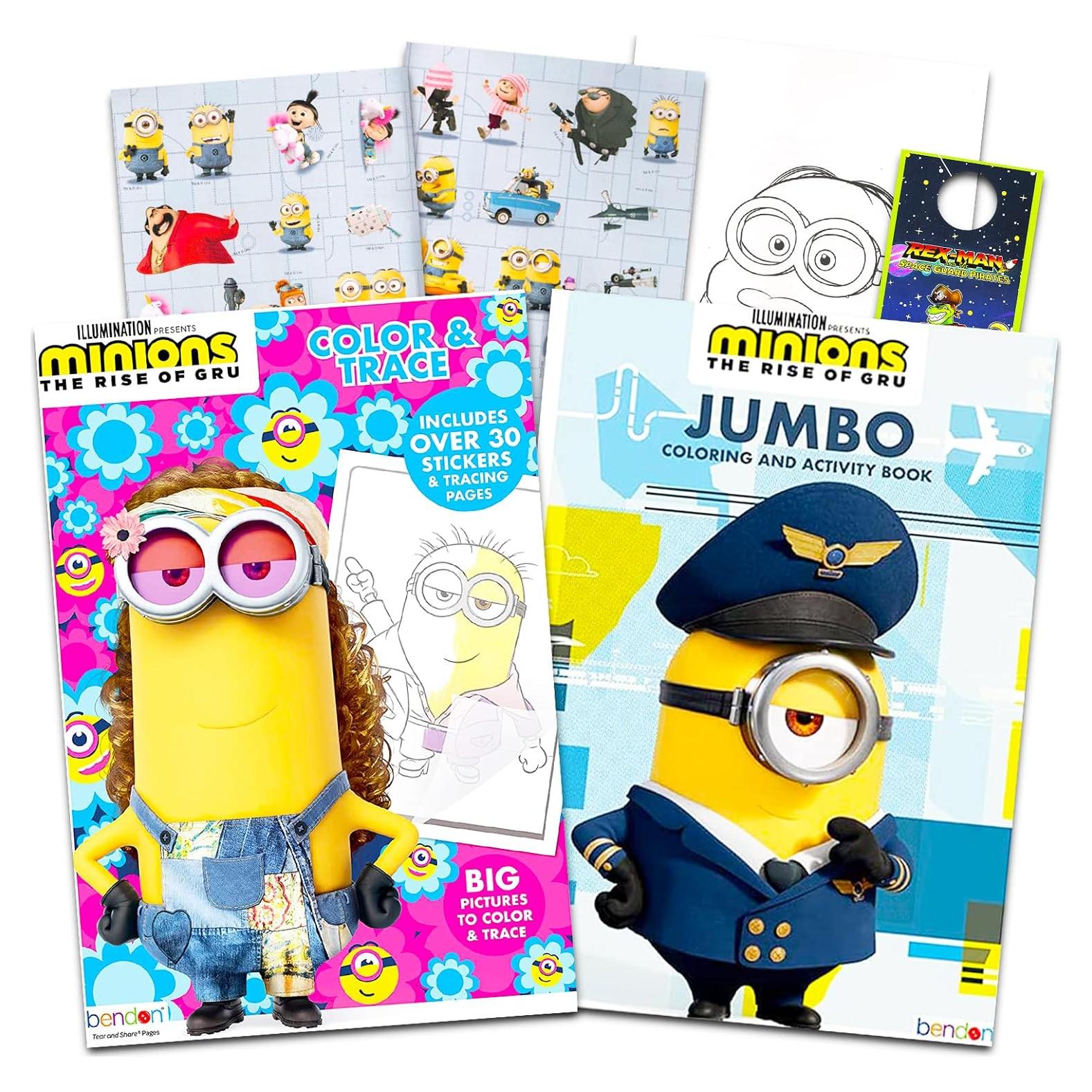 Paquete de Libros para Colorear Minions - 2 Libros + Stickers