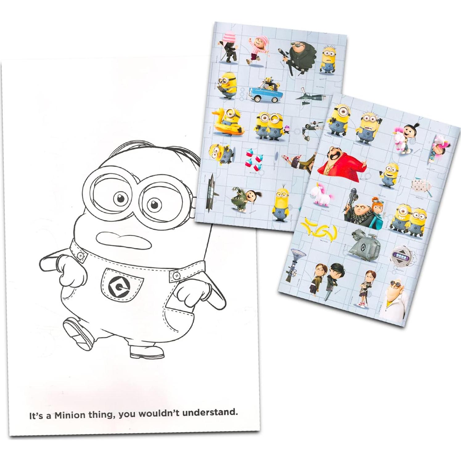 Paquete de Libros para Colorear Minions - 2 Libros + Stickers