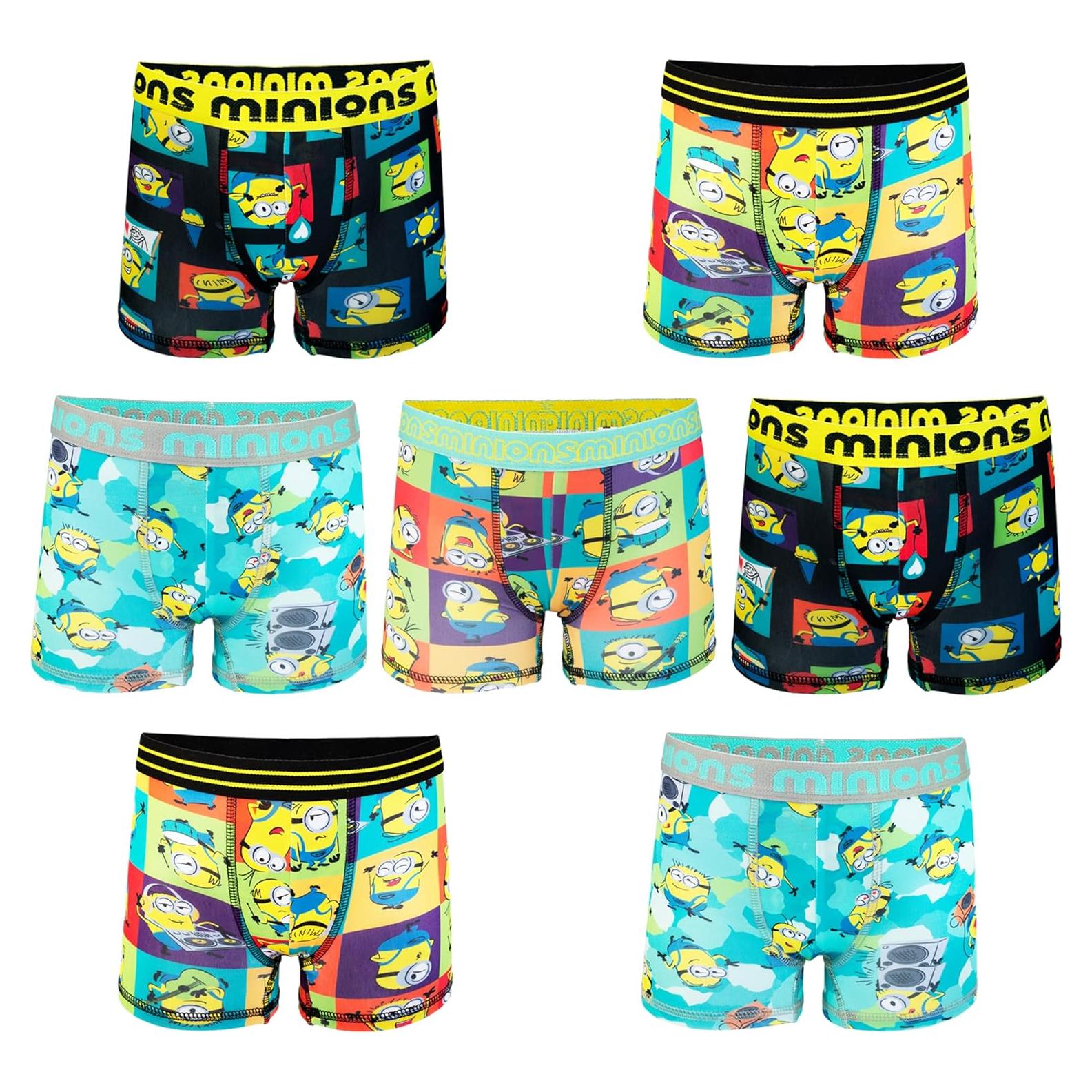 Calzoncillos Deportivos Minions 7pk para Niños - Talla 4