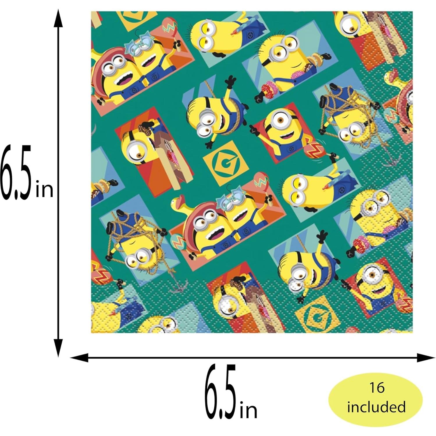 Set de Fiesta de Cumpleaños Minions para 16 Invitados - Platos y Velas