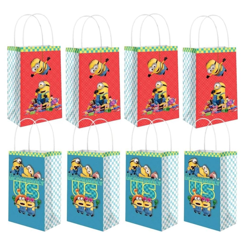 Bolsas de papel kraft Amscan Despicable Me - 21x12.7 cm - Paquete de 8