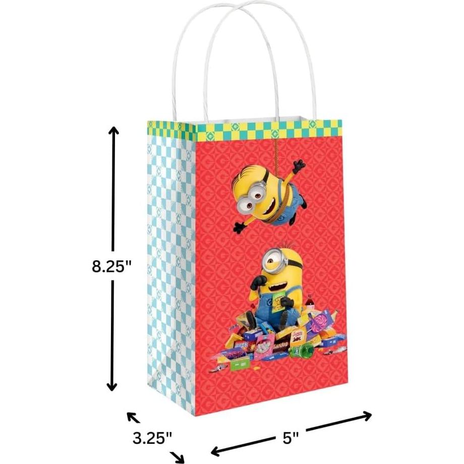 Bolsas de papel kraft Amscan Despicable Me - 21x12.7 cm - Paquete de 8