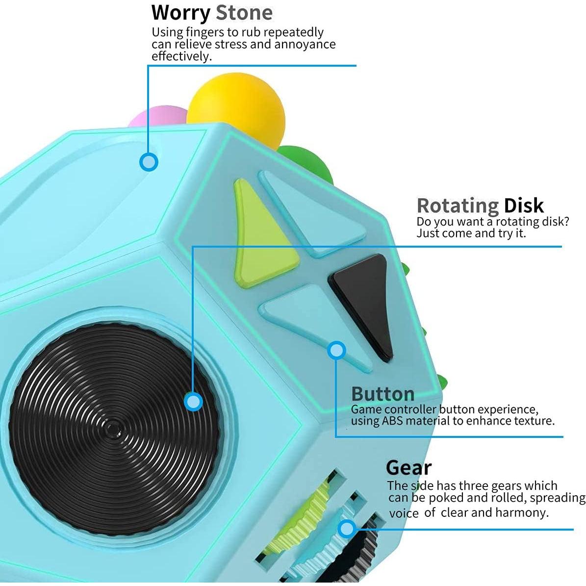 Juguete Antiestrés Dodecágono PAPOLGO Azul 12 Lados