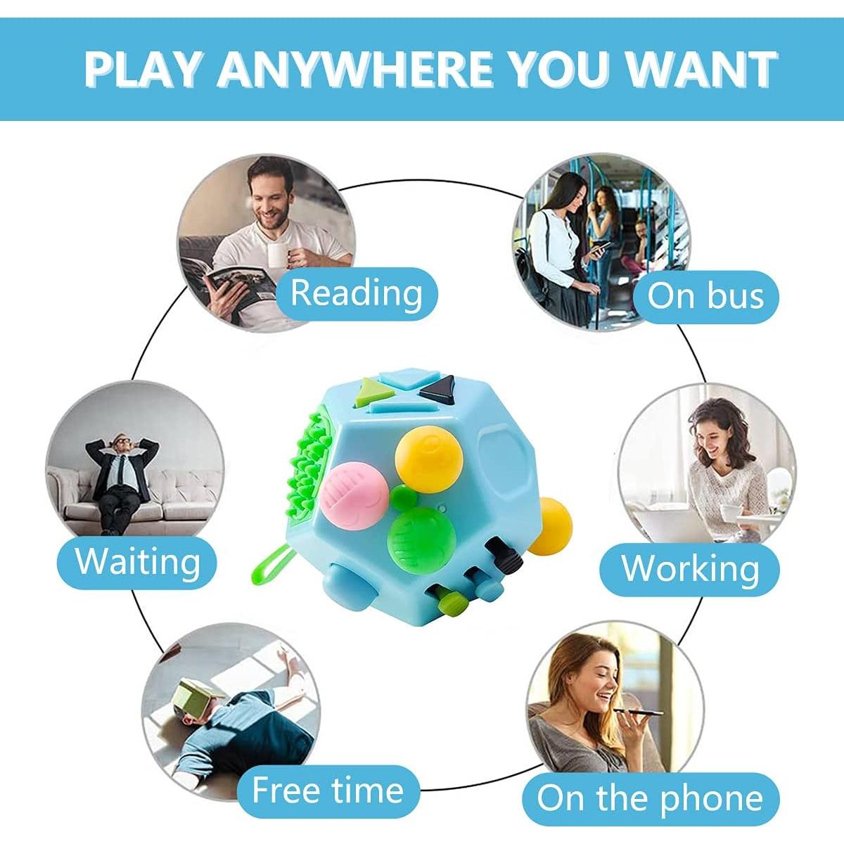 Juguete Antiestrés Dodecágono PAPOLGO Azul 12 Lados