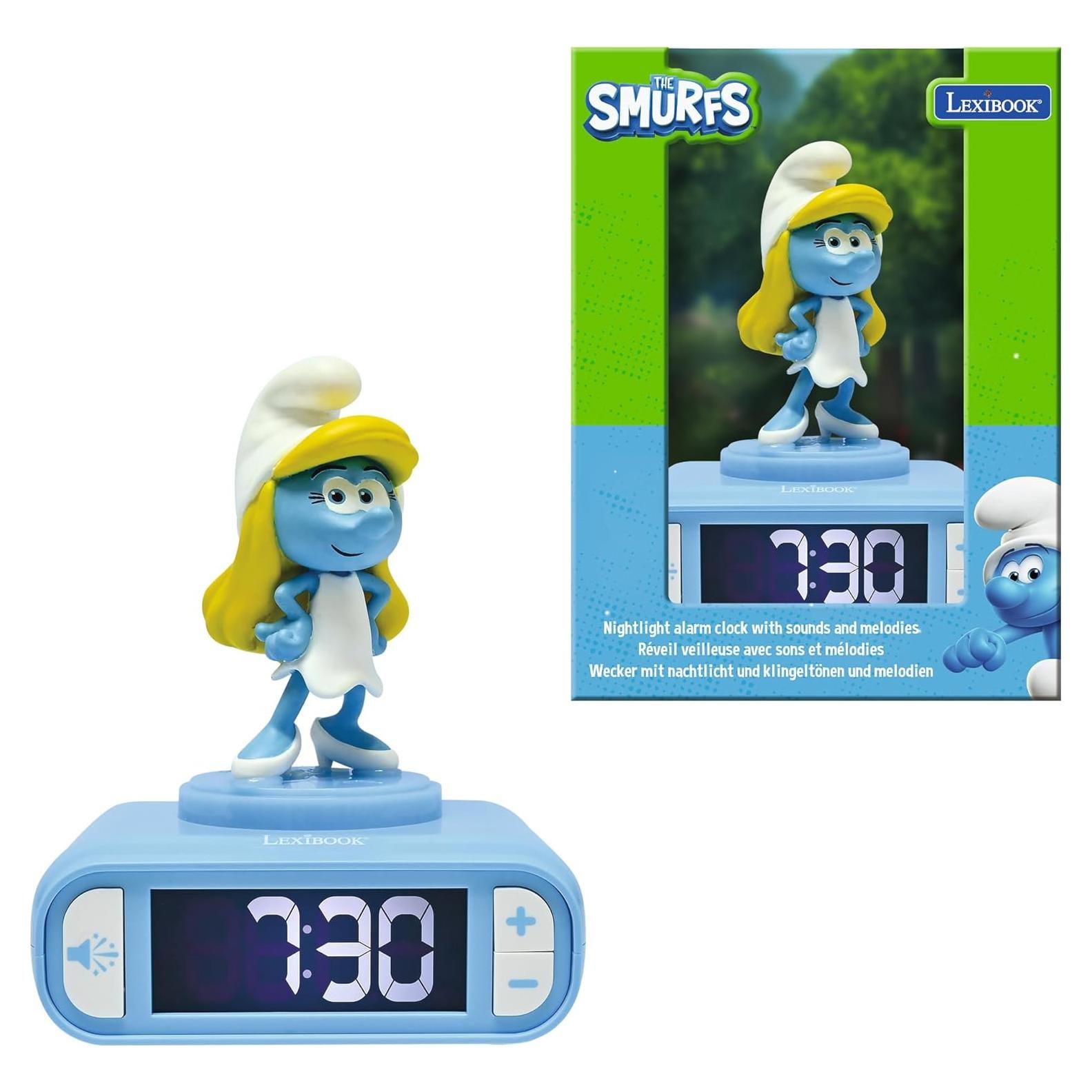 Reloj Despertador LEXiBOOK Pitufos con Luz Nocturna RL800SF