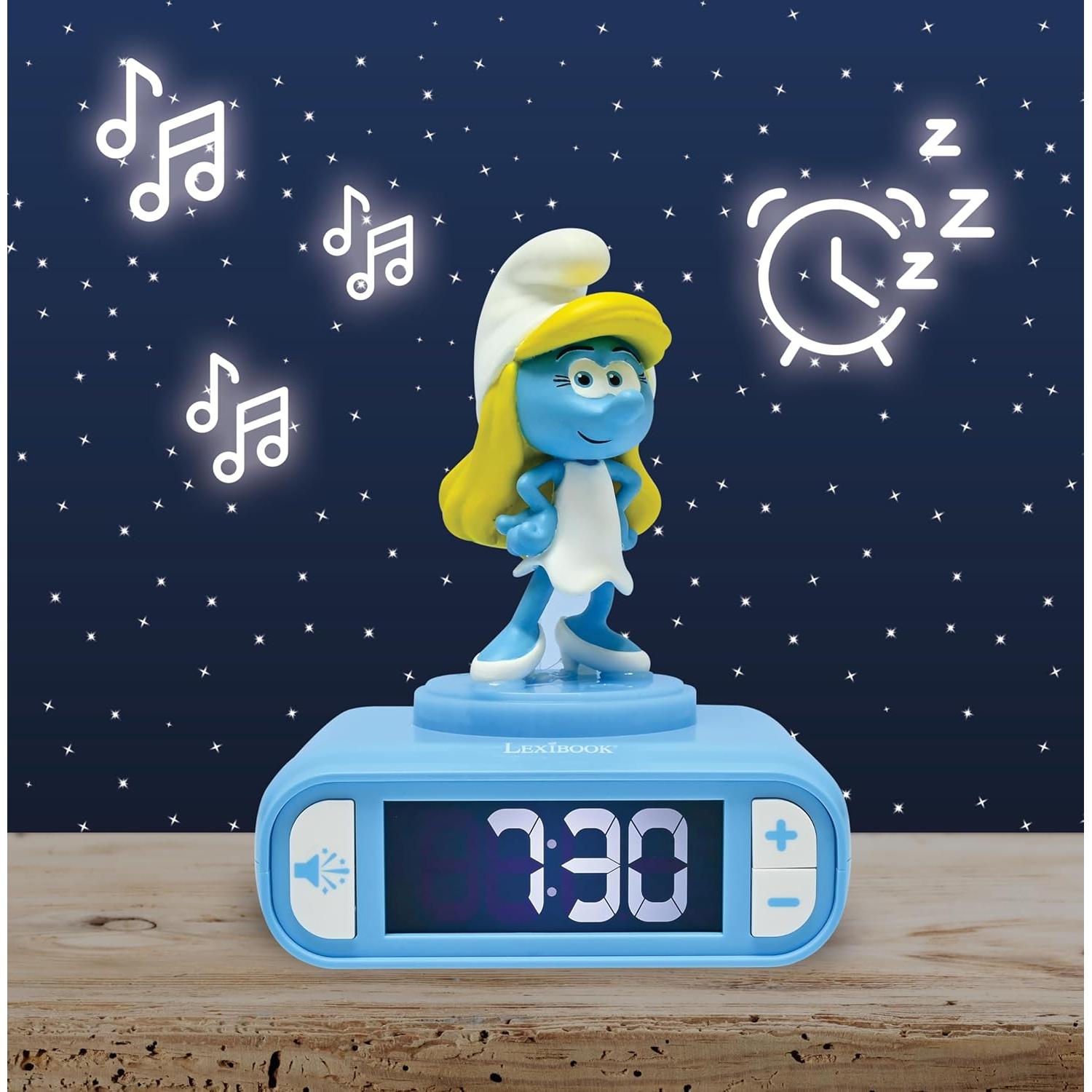 Reloj Despertador LEXiBOOK Pitufos con Luz Nocturna RL800SF