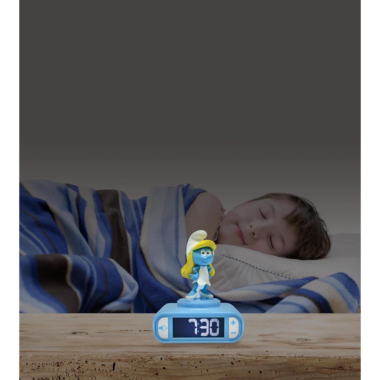 Reloj Despertador LEXiBOOK Pitufos con Luz Nocturna RL800SF