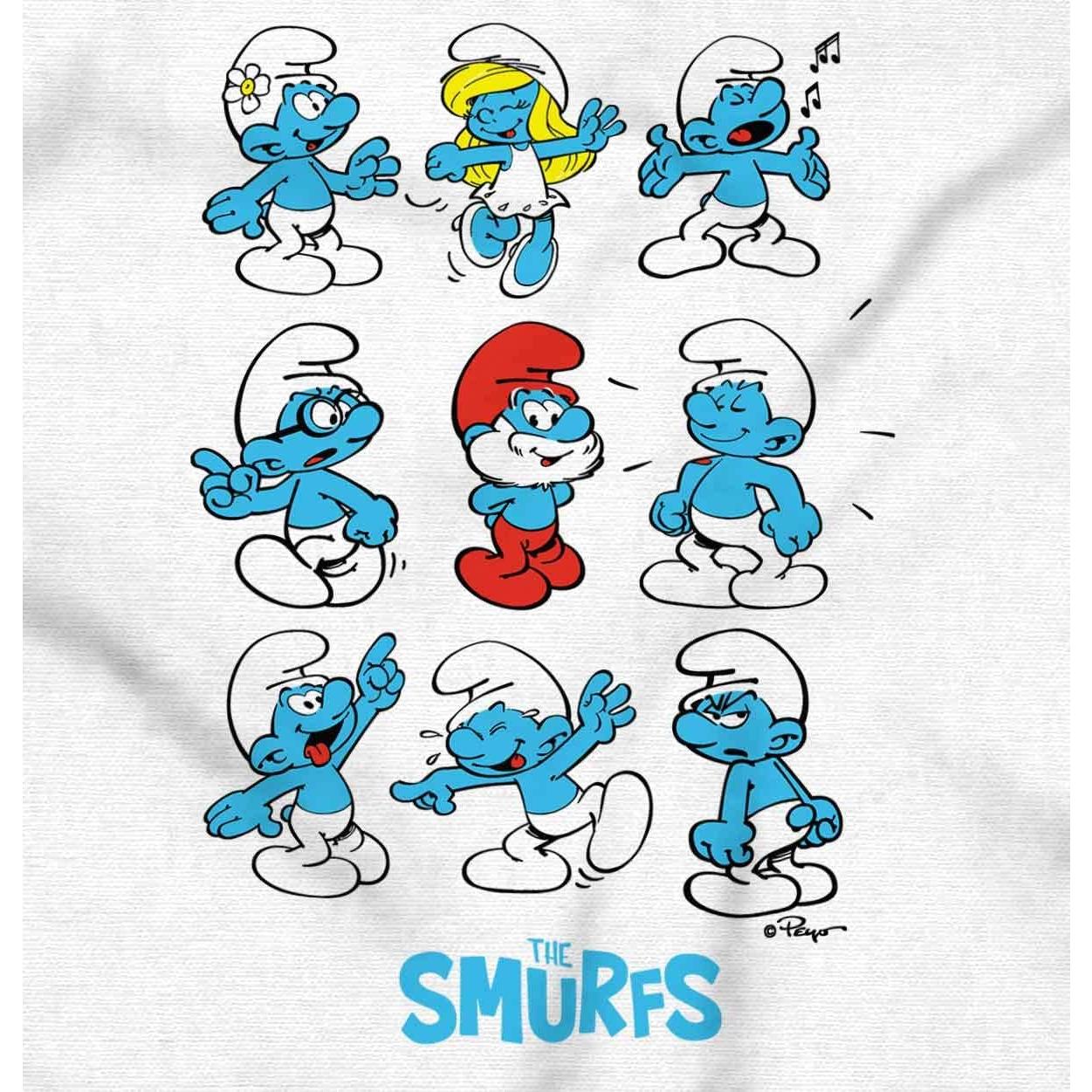 Camiseta Blanca Niños Pitufos Papa Pitufo y Pitufoleta 3T