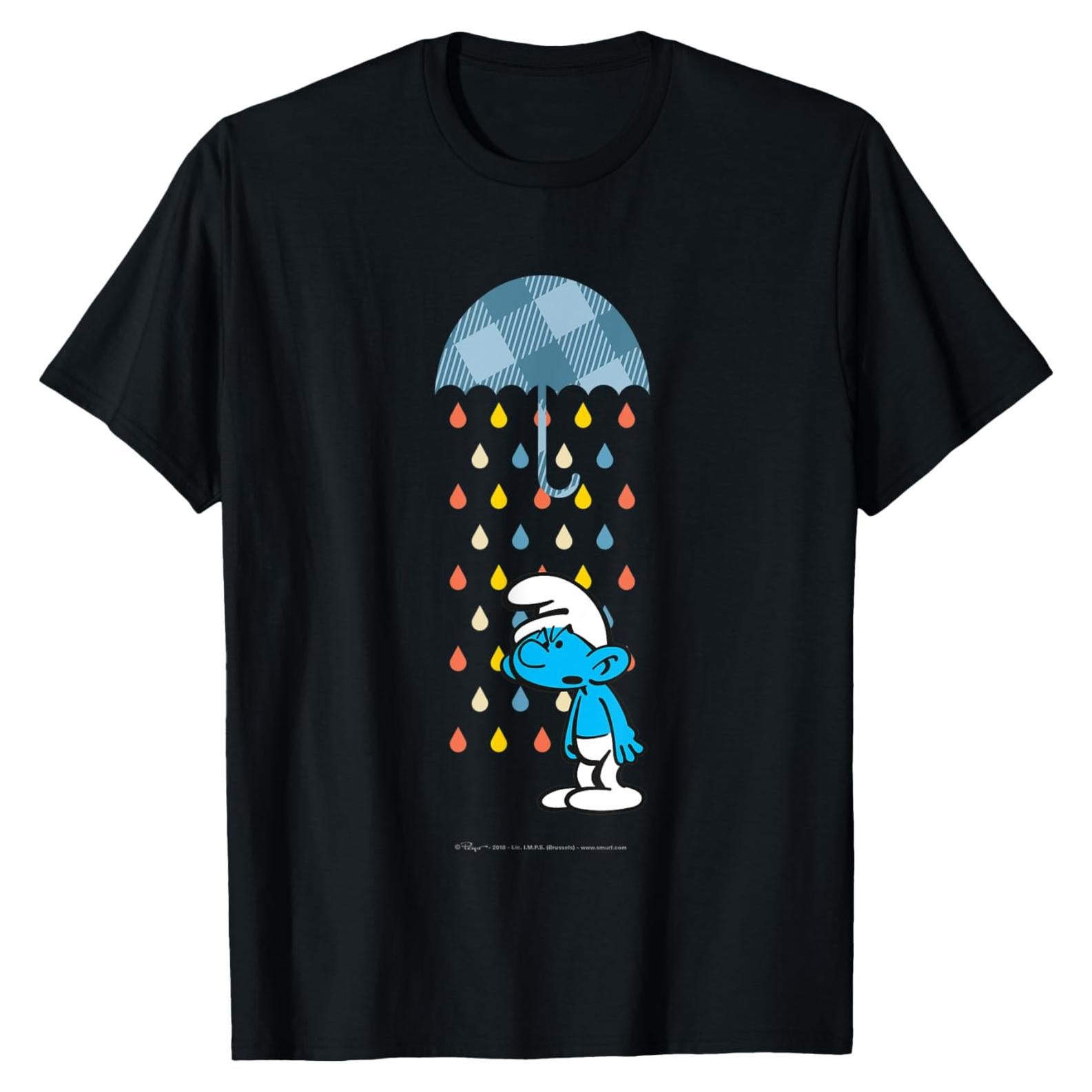 Camisa Vintage Los Pitufos Lluvioso para Hombres