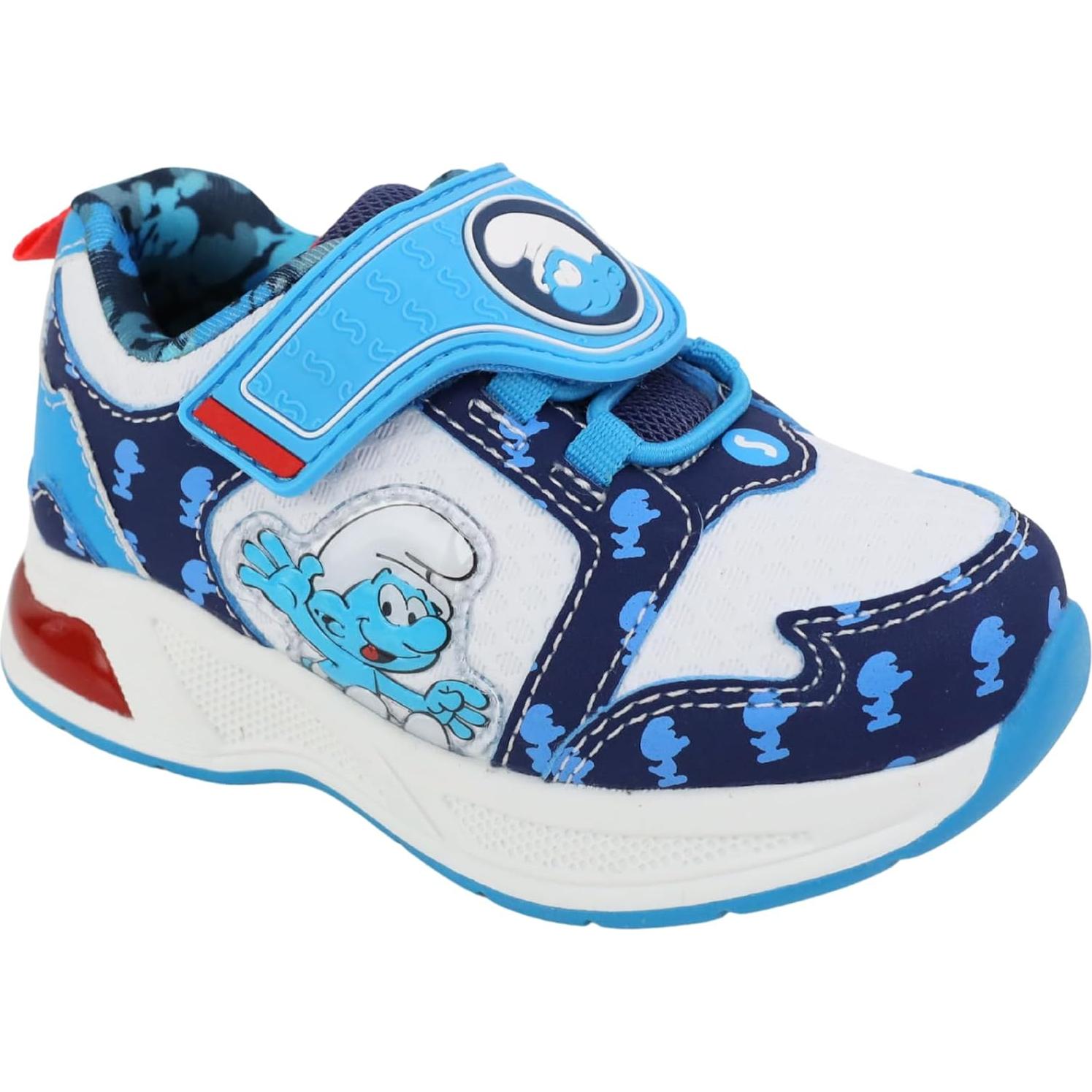 Zapatillas Iluminadas Niños Los Pitufos T.10 Blanco/Azul