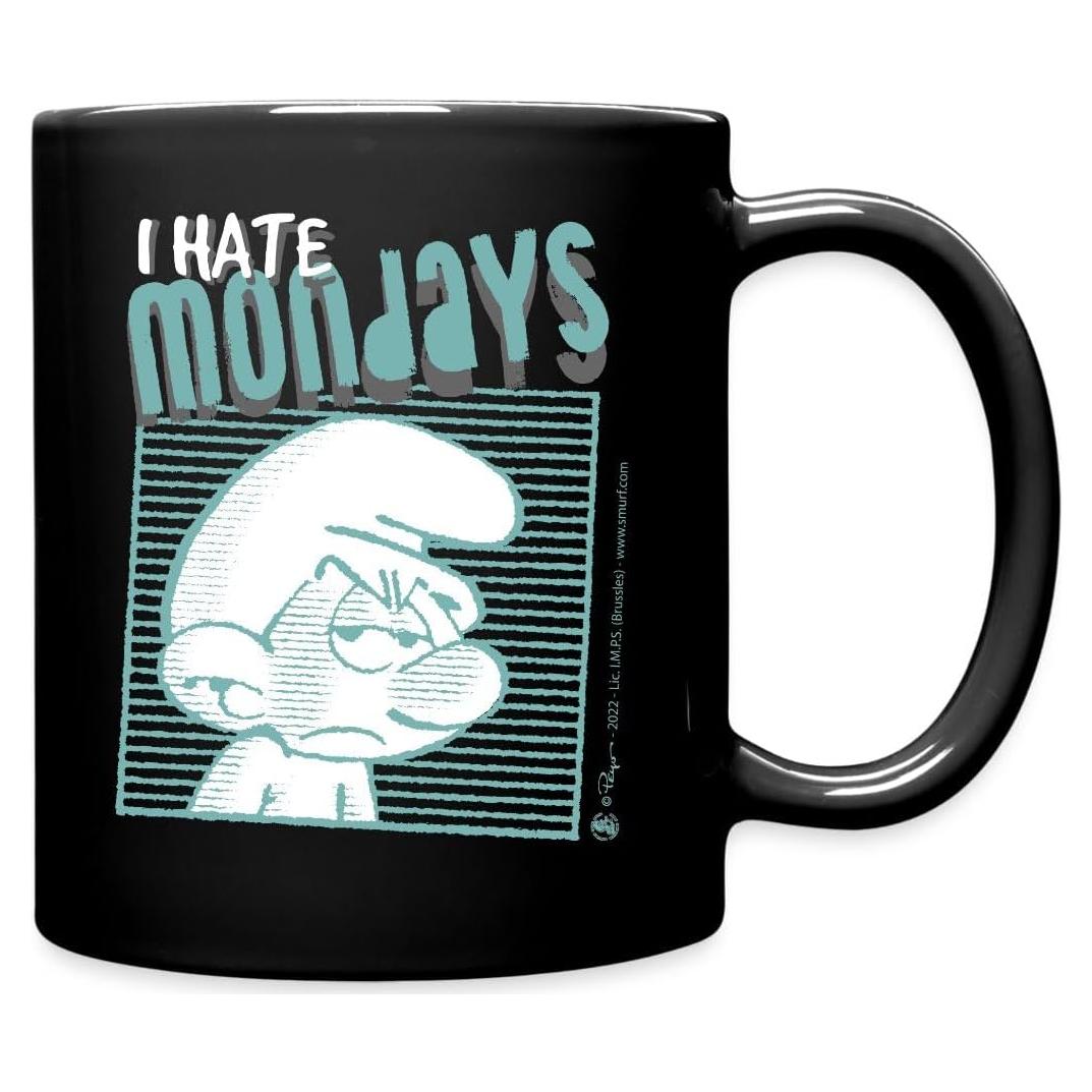 Taza Cerámica Spreadshirt Pitufos Odio los Lunes 325 ml