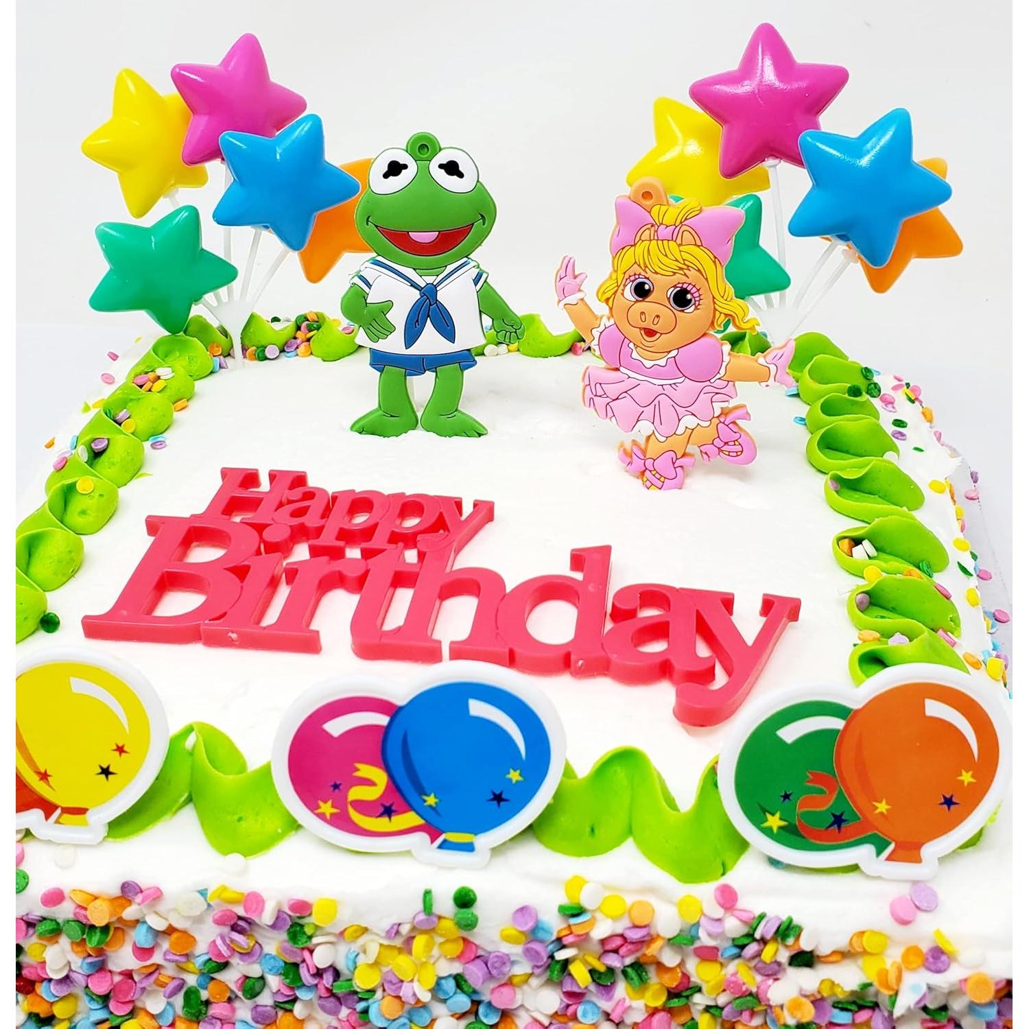 Juego de Decoración de Pastel Muppet Babies Kermit y Miss Piggy