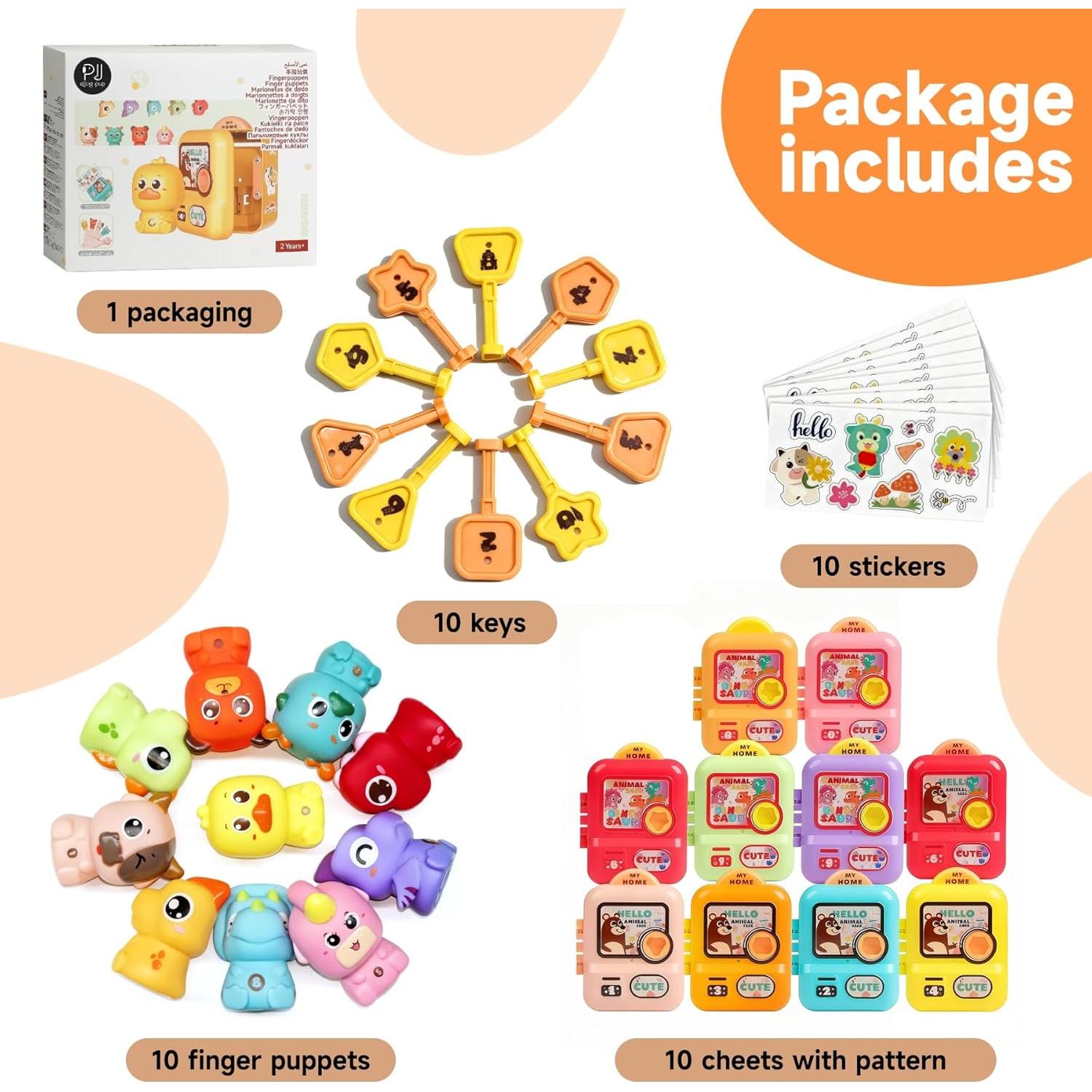 Juego de Marionetas de Dedo de Animales eJog Pup - 10 Piezas