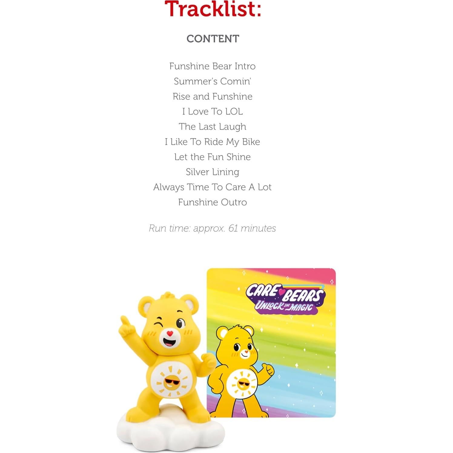 Figurita de audio Funshine Bear Tonies - 61 min, 3 historias