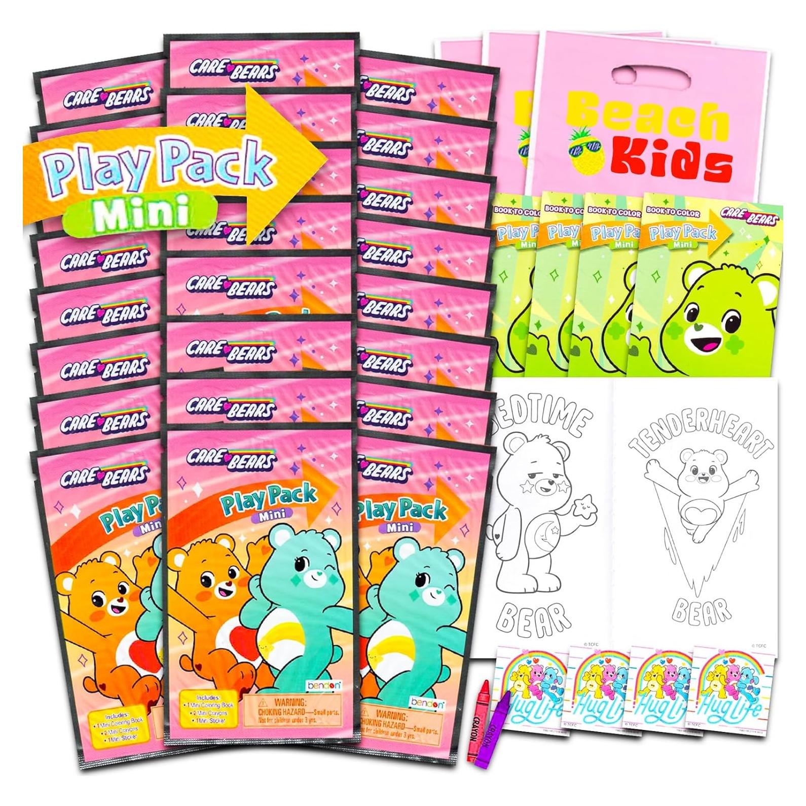 Conjunto de Fiesta Mini Care Bears - 24 Paquetes con Libros y Stickers