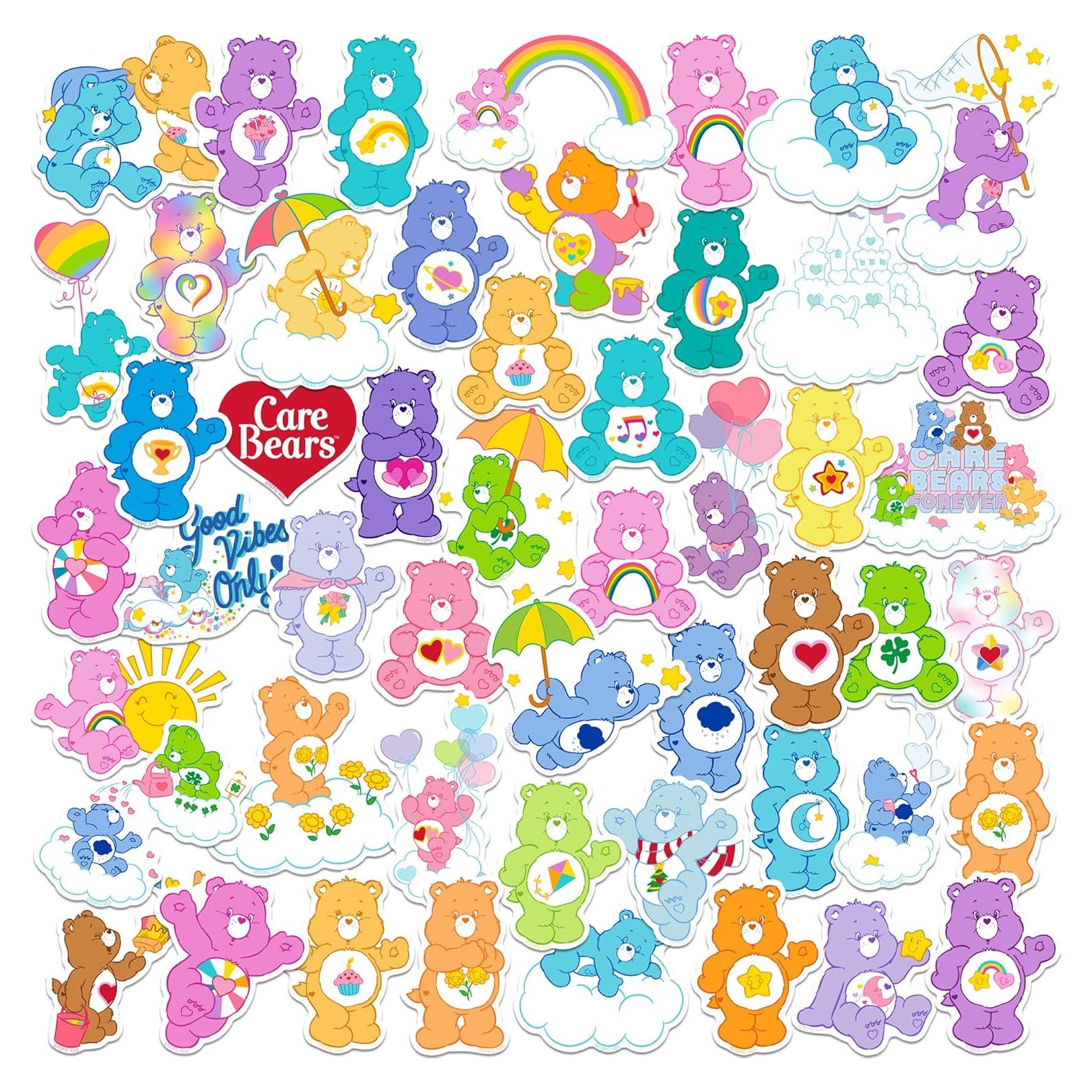 Paquete de 50 Stickers Vinilo Care Bears - Adhesivos Premium