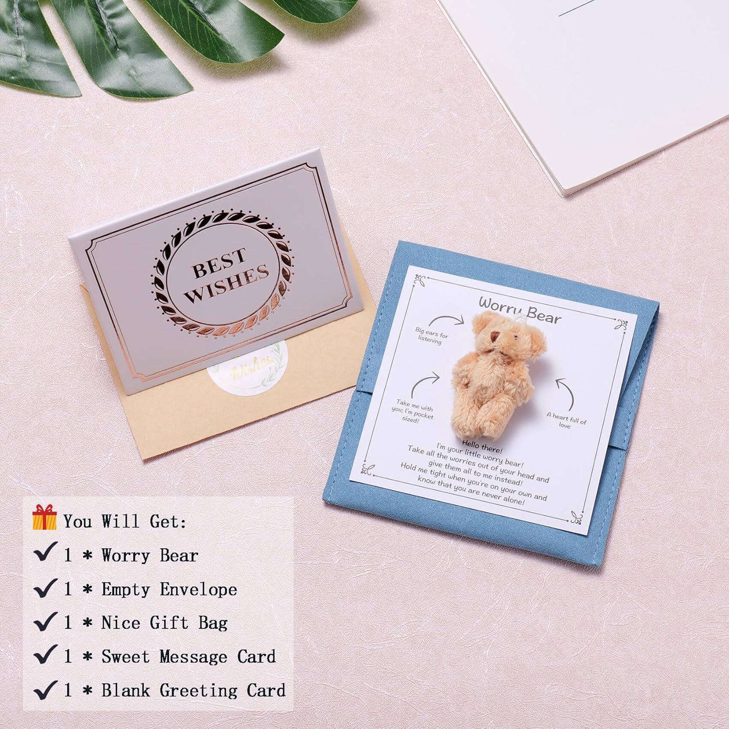 Oso de Preocupación Aesnefe de Peluche Caqui para Alivio de Ansiedad