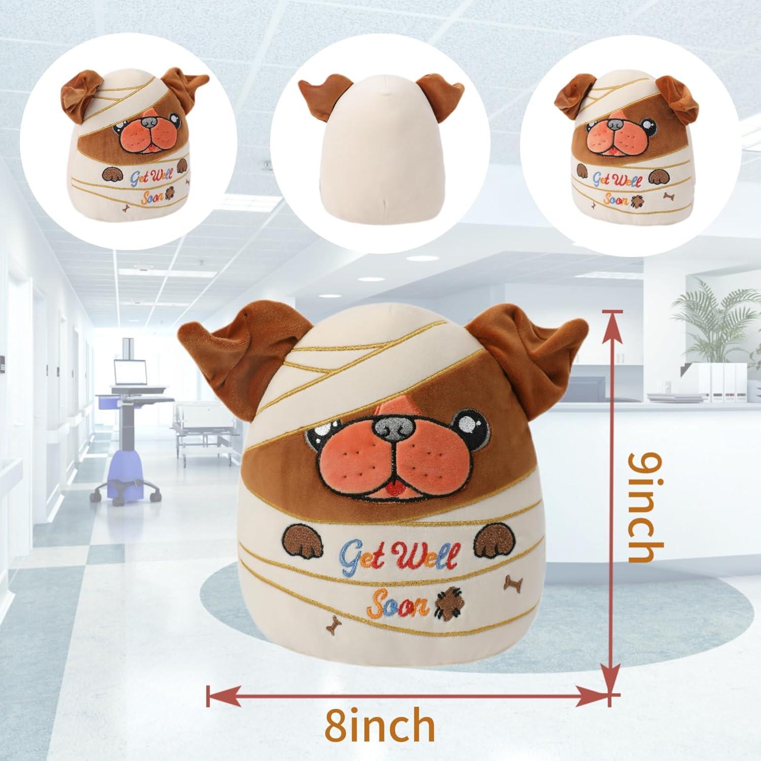 Perro de Peluche Bulldog NIUBEHOHO 28 cm con Vendajes