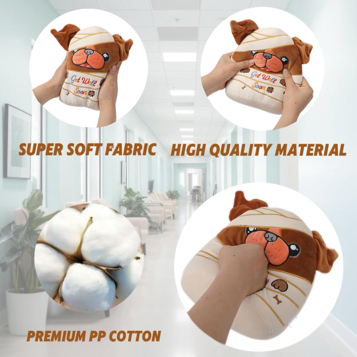 Perro de Peluche Bulldog NIUBEHOHO 28 cm con Vendajes