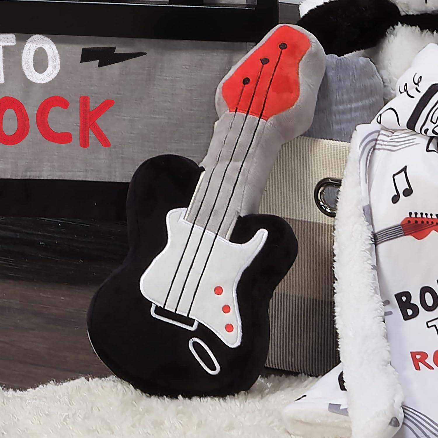 Guitarra de Peluche Rock Star Lambs & Ivy - Gris y Negro