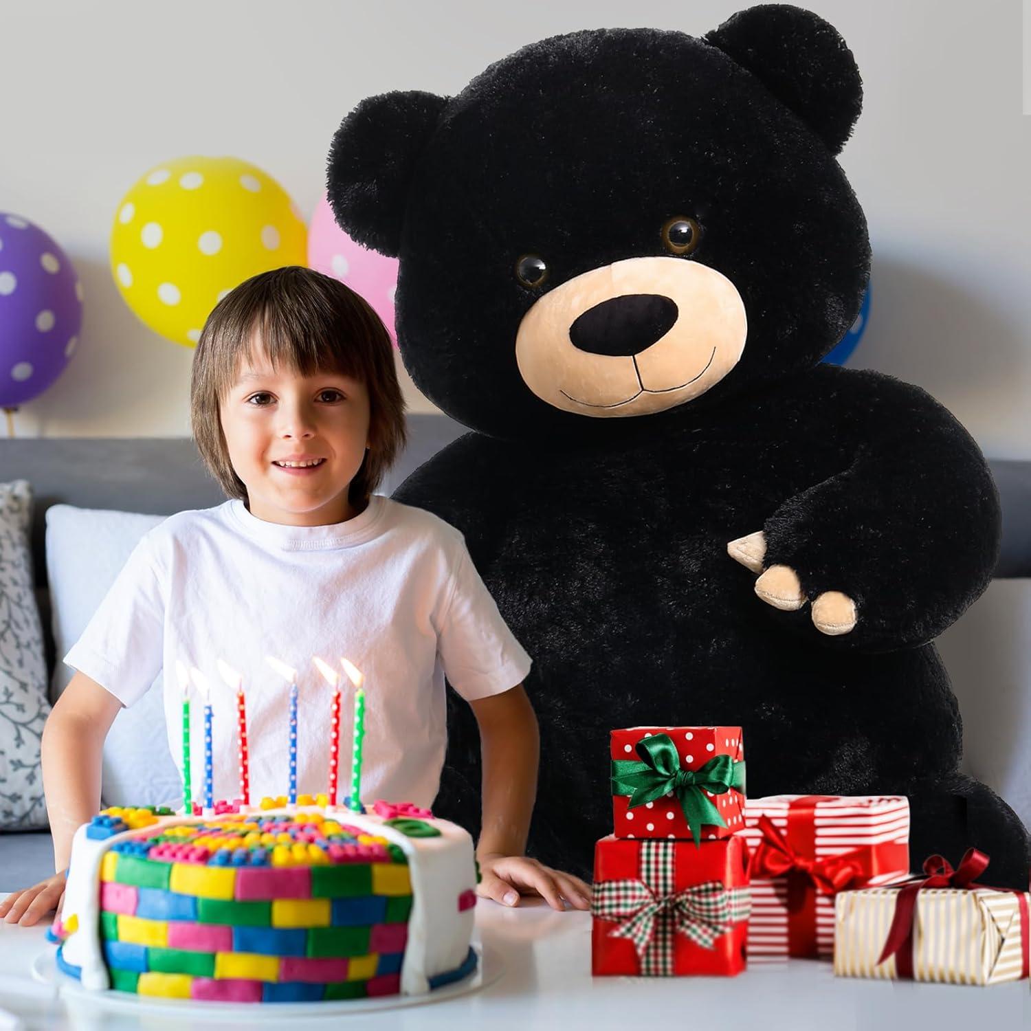 Oso de Peluche Gigante Tezituor 150 cm Negro para Regalo